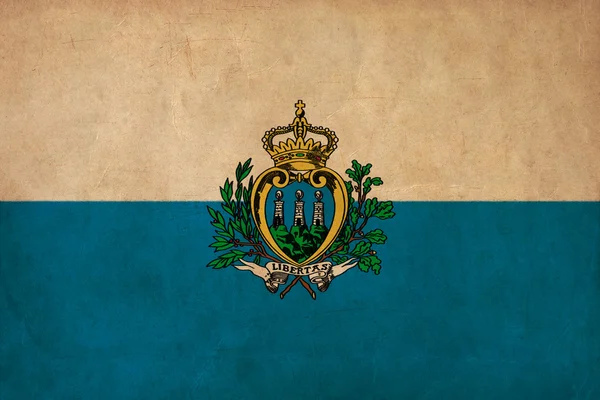 Bandera de San Marino serie de dibujo, grunge y bandera retro — Foto de Stock