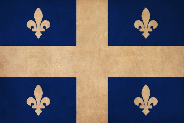 Quebec bayrak çizim, grunge ve retro bayrak serisi — Stok fotoğraf