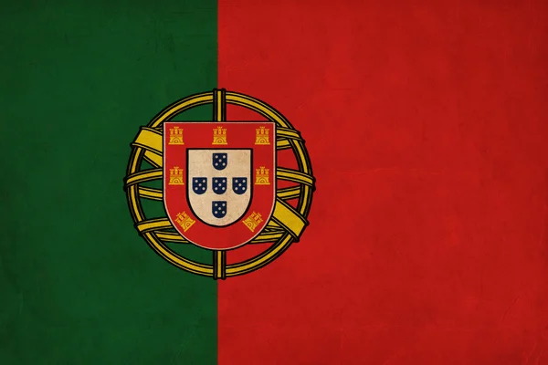 Portugal flagga teckning, grunge och retro flagga serien — Stockfoto