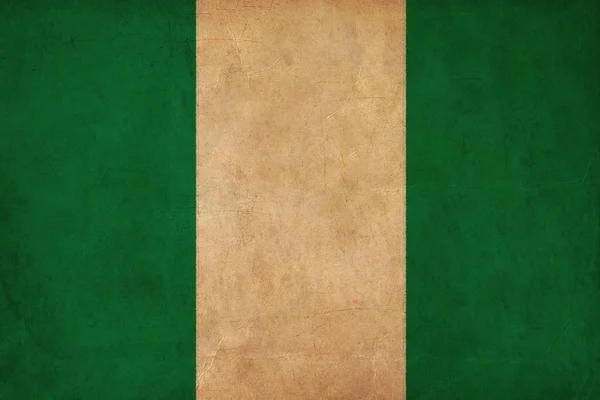 Nigeria dibujo de la bandera, grunge y bandera retro serie —  Fotos de Stock