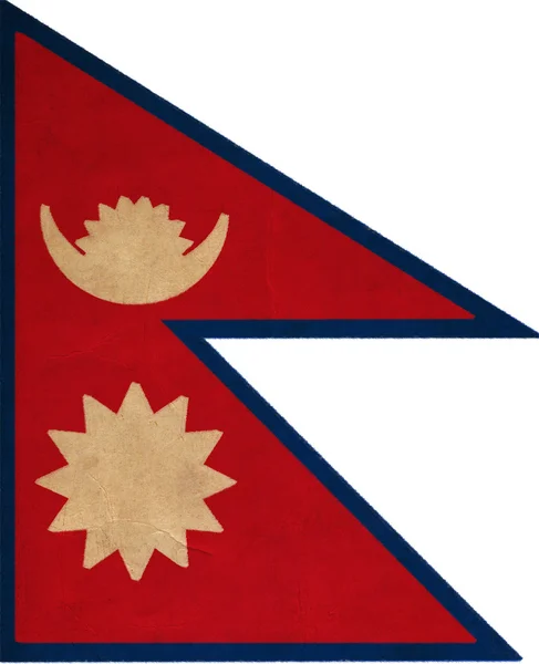 Çizim, grunge ve retro bayrak serisi nepal bayrağı — Stok fotoğraf