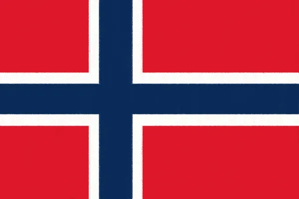 Norway flag drawing by pastel on charcoal paper — Stock Photo, Image