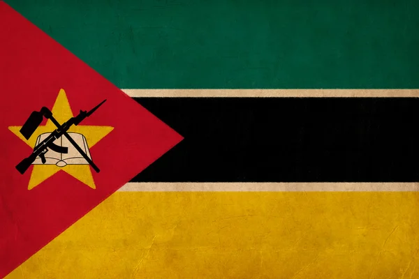 Moçambiques flagga teckning, grunge och retro flagga serien — Stockfoto