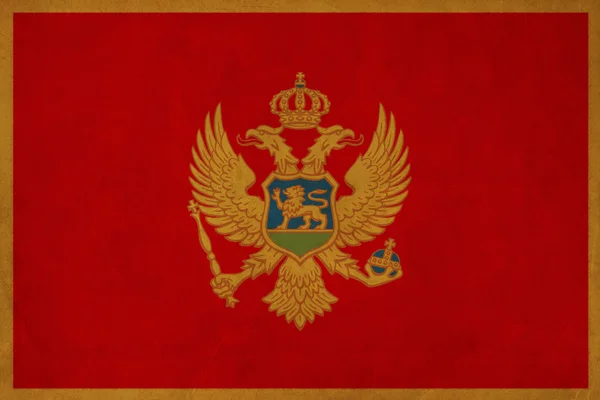 Montenegro flagga teckning, grunge och retro flagga serien — Stockfoto