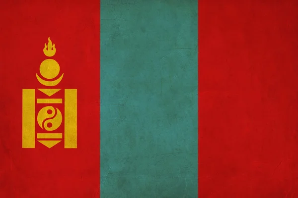 Mongólia zászló rajz, grunge és retro zászló sorozat — Stock Fotó