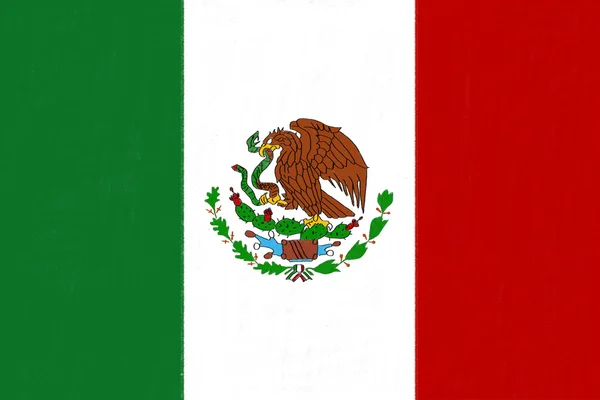 Рисунок флага Мексики пастелью на угольной бумаге — стоковое фото