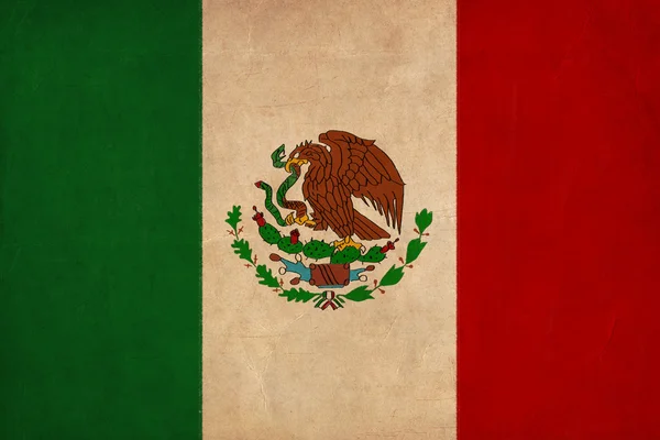 Mexikói zászló rajz, grunge és retro zászló sorozat — Stock Fotó