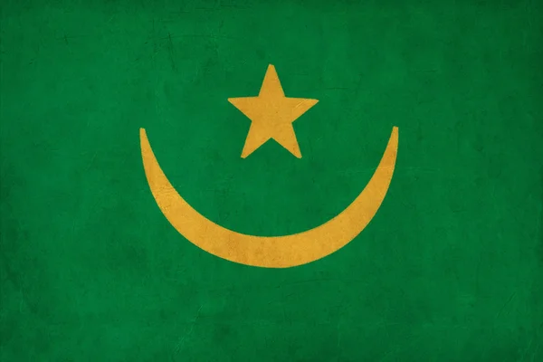 Mauritánia zászló rajz, grunge és retro zászló sorozat — Stock Fotó