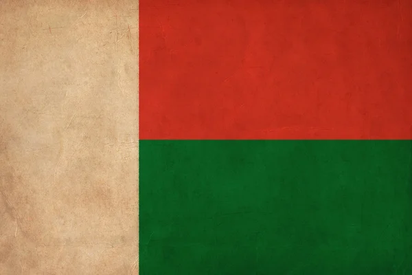 Çizim, grunge ve retro bayrak serisi Madagaskar bayrağı — Stok fotoğraf