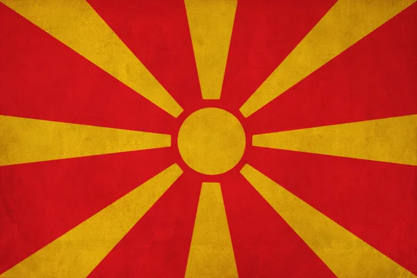 Macedonia dibujo de la bandera, grunge y bandera retro serie — Foto de Stock