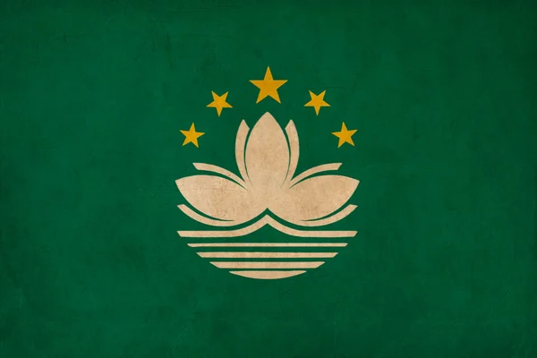Macau zászló rajz, grunge és retro zászló sorozat — Stock Fotó