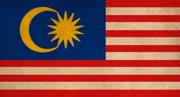 Flaga Malezji, rysunek, grafika i serii retro flaga — Zdjęcie stockowe