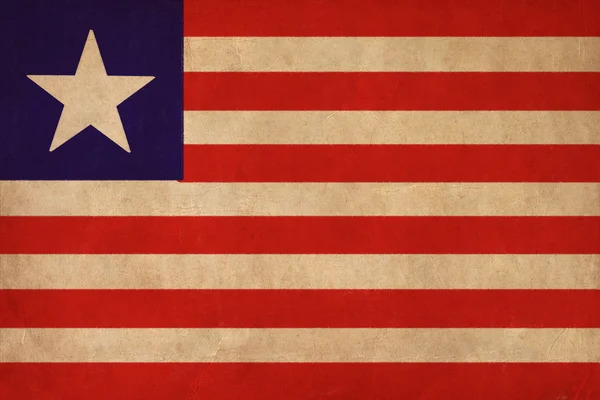 Liberia lippu piirustus, grunge ja retro lippu sarja — kuvapankkivalokuva