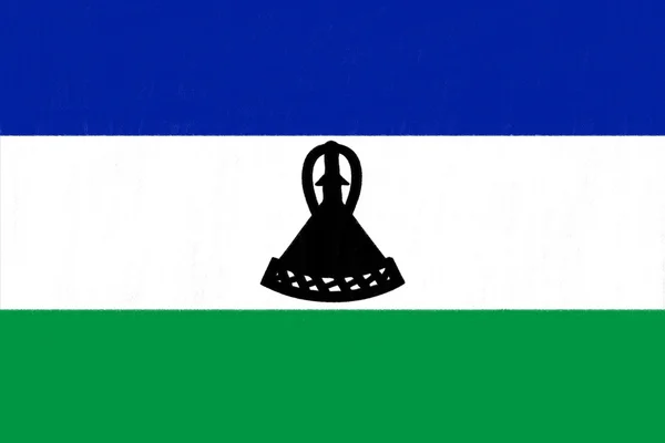 Dessin du drapeau du Lesotho par pastel sur papier charbon — Photo