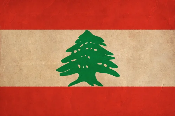 Flaga Libanu rysunek, grunge i serii retro flaga — Zdjęcie stockowe