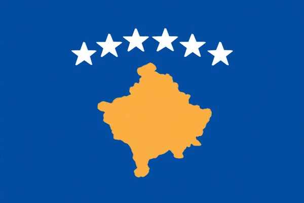 Dessin du drapeau du Kosovo par pastel sur papier charbon — Photo