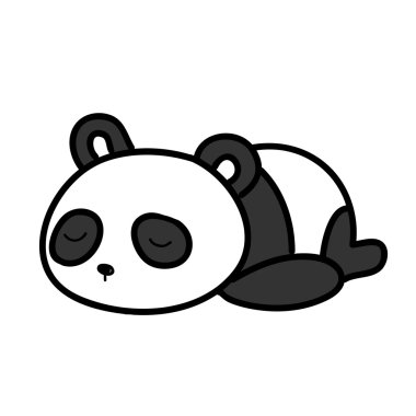 Bebek panda uyuyan vektör çizim