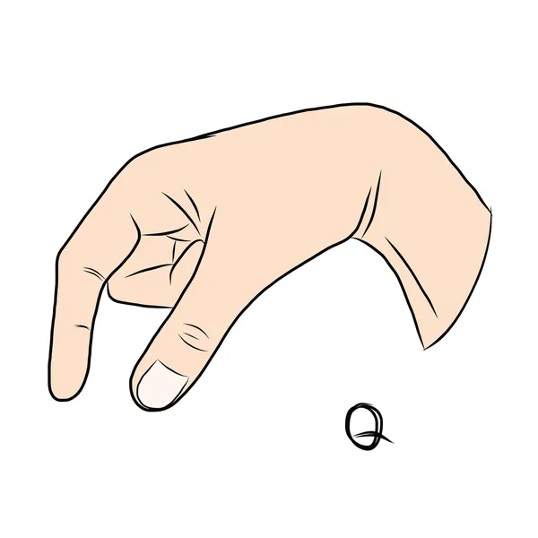 Zeichensprache und das Alphabet, der Buchstabe q — Stockvektor