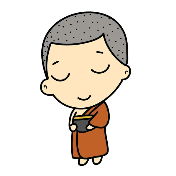Милый буддийский монах — стоковый вектор