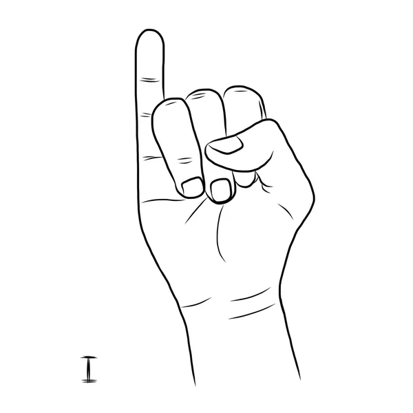 La langue des signes et l'alphabet, La lettre I — Image vectorielle