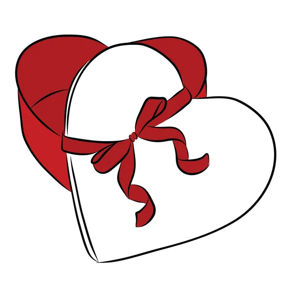 Рисунок сердца с ленточным бантом — стоковый вектор