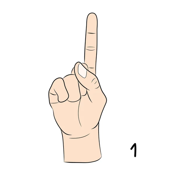 Sign language,Number 1 — Stock Vector