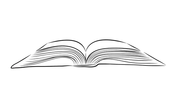 Open Book Hand Draw — Stockvektor