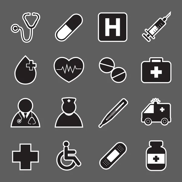 Medical sticker icons — Stock Vector