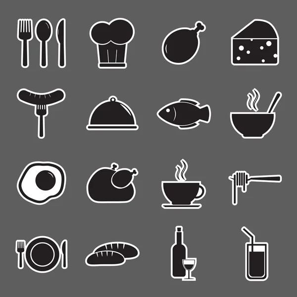 Набор иконок для еды — стоковый вектор
