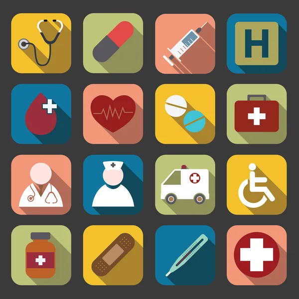 Flat medical icons — Stock Vector