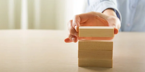 Wooden Blocks 개념을 만들기 사람의 블록을 — 스톡 사진