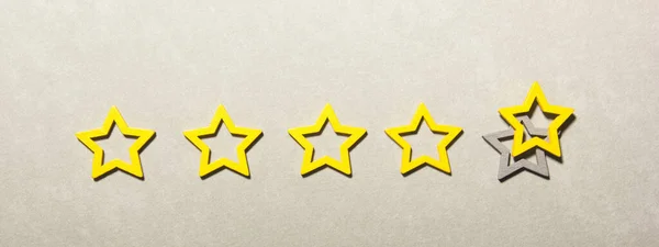Customer Experience Concept Best Excellent Services Rating Satisfaction Fem Stjärnor — Stockfoto