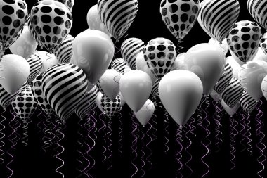 Black and white ballons clipart