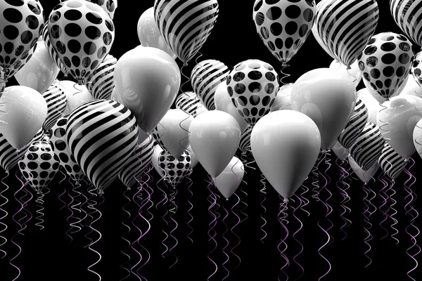 Ballons noirs et blancs — Photo