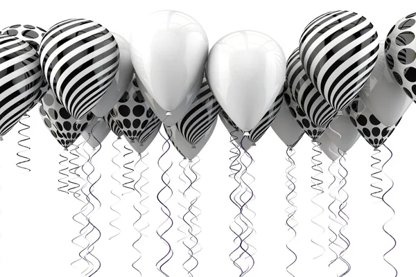 Czarno-białych balonów — Zdjęcie stockowe