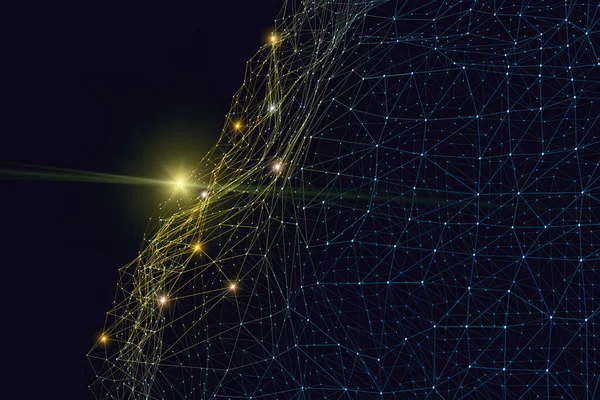 Cloud Computer Global World Network Telecommunication Abstract Achtergrond Van Technologie — Stockfoto
