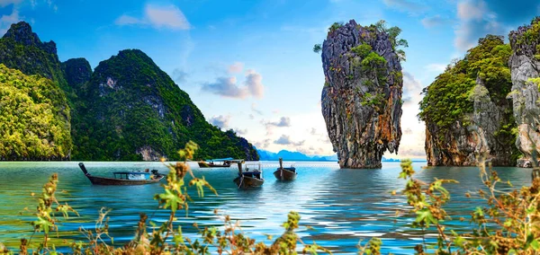 Scenic Phuket Landscape Seascape Paradisiacal Idyllic Beach Scenery Thailand Sea — Stock Photo, Image