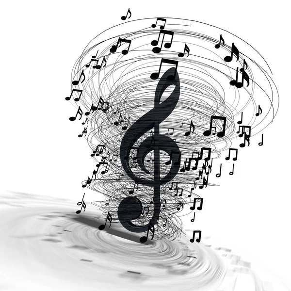 Disegno Sottofondo Musicale Scrittura Musicale Illustrazione Note Musicali Segni Musicali — Foto Stock