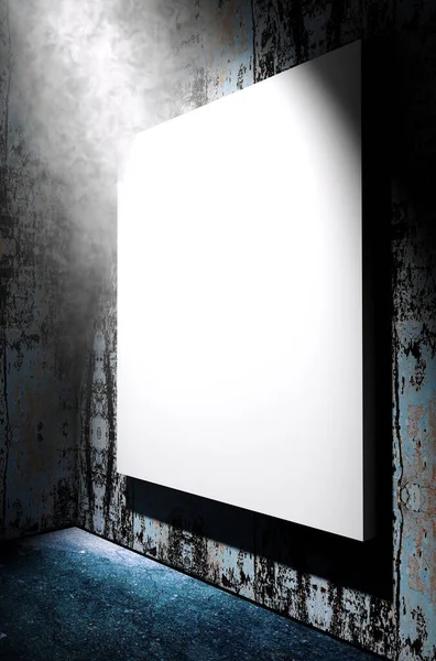 Плакат Стіні Вулиці Ілюстрація Плакатний Фон Темряві Ночі Освітлений Прожектором — стокове фото