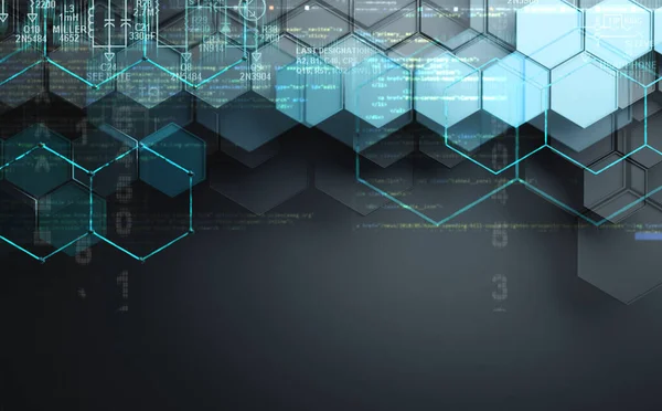 Abstract Hexagon Data Background Ilustração Relacionada Tecnologia Ciência — Fotografia de Stock