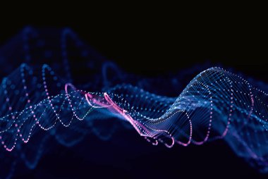 Çizgiler ve geometrik şekillerle ağ ya da ağ. Bağlantı yapısı. Bilim arka planı 33d illüstrasyon.