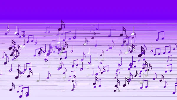 3d illustration of musical notes and musical signs of abstract music sheet.Songs and melody concept. Music background design.Musical writing.