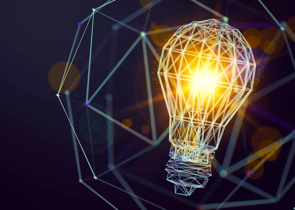 Innovative Technologie Wissenschaft Und Kommunikationskonzept Illustration Glühbirne Und Konzept Von — Stockfoto