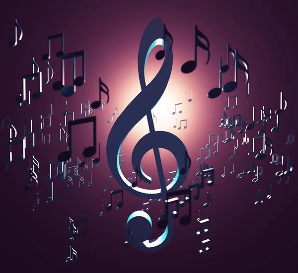 Music concept abstract background. Music key. Music and cloud music sharing.3d illustration.