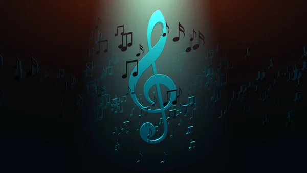 Concetto Musicale Sfondo Astratto Chiave Musicale Musica Cloud Music Sharing — Foto Stock