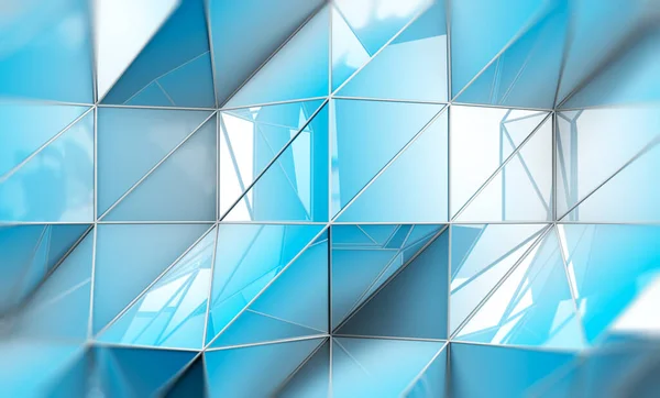 Abstracte Achtergrond Van Geometrische Vormen Lijnen Blauwe Tint Illustratie Lage — Stockfoto