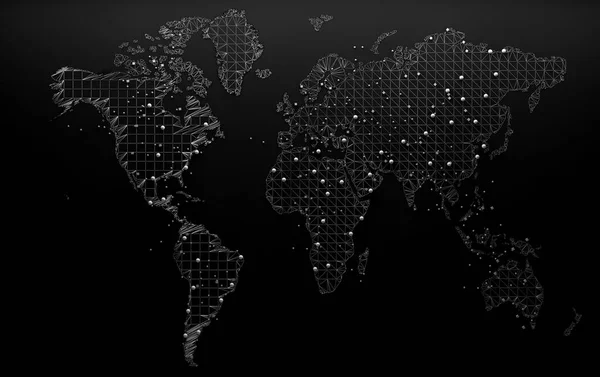 3D协定和国际商业的国际物流的说明和概念 世界各地的网络和公司 世界地图和网络 — 图库照片