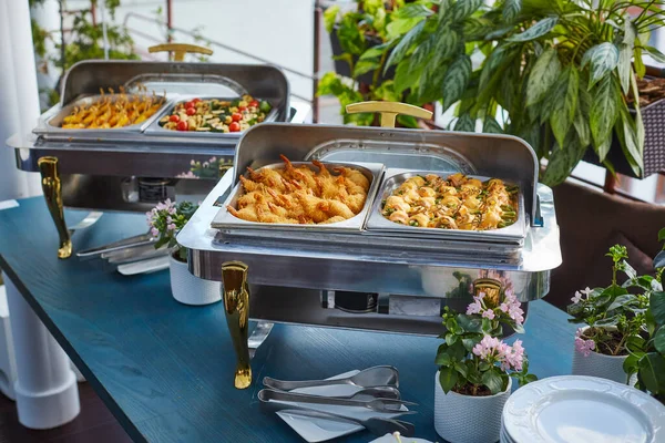 Festive Delicious Buffet Snacks Catering Wide Variety Food — Photo