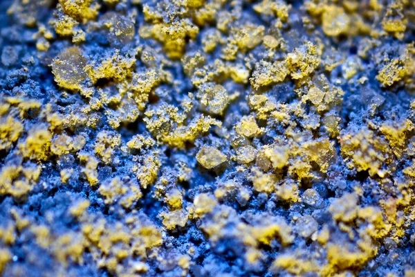 Крупним Планом Через Мікроскоп Синьо Жовта Текстура — стокове фото