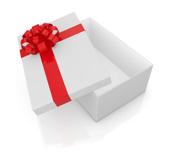 Box with bow and ribbon — Stock Photo, Image